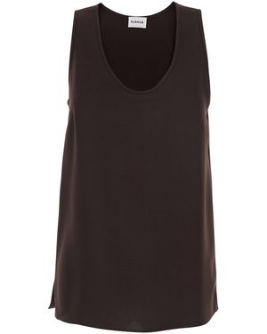 P.A.R.O.S.H. Sleeveless Top With Round Neck - Black
