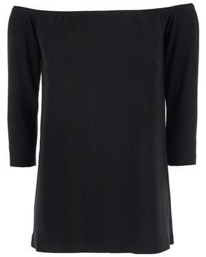 Norma Kamali Off-Shoulder Top With Boat Neckline - Black