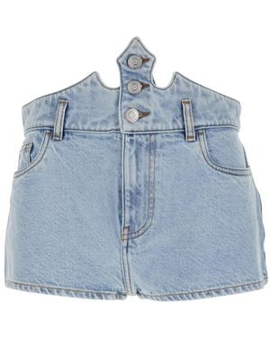 Coperni Shorts With Crown-Shaped Design - Blue