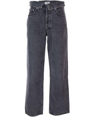 Agolde Jeans With Front-Fold Design - Blue