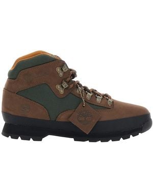 Timberland Euro Hiker With Rubber Sole And Leather Upper - Brown