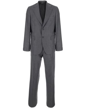 E PO CA Single-Breasted Suit With Notched Revers - Grey