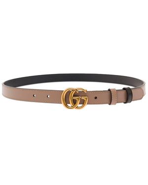 Gucci Gg Marmont Leather Belt - White