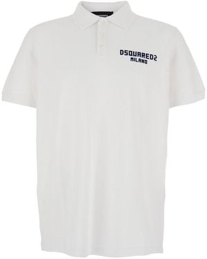 DSquared² Tennis Fit Polo - Bianco
