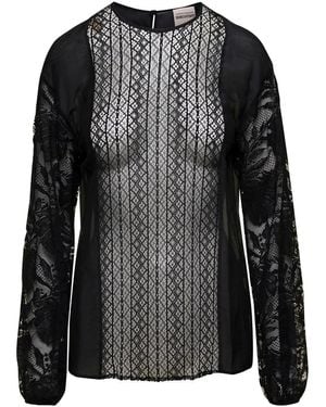 Semicouture Blusa Girocollo - Nero