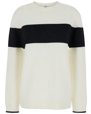 TOTEME Cotton Blend Sweater With Stripes Tops - Black