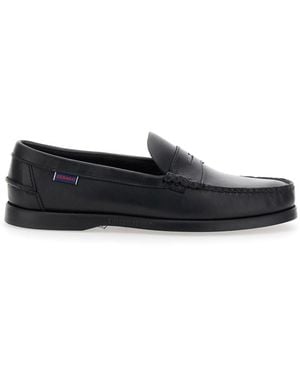 Sebago 'Dolphin' Loafers With Side Logo Label And Slip On Design - Black