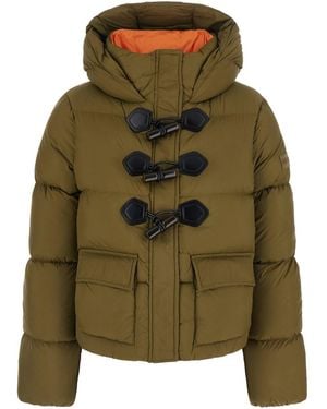 Ganni Puffer With Quilted Details - Green