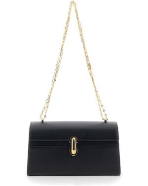 SAVETTE Shoulder Bag 'Chain Symmetry' With Smooth Leather Chain - White