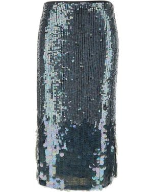 P.A.R.O.S.H. Midi Skirt With Sequins - Blue