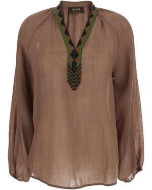Bazar Deluxe Shirt With V-Neck - Brown