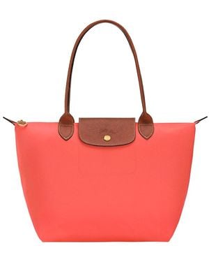Longchamp Shoulder Bag With Zip Closure - Red