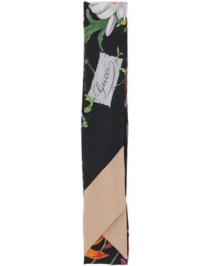 Gucci Scarf With Floral Print - Multicolor