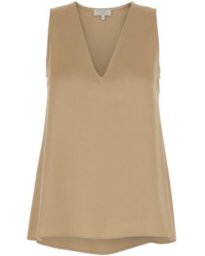 Antonelli 'Angelica' Sleeveless Top With V-Neck - Natural