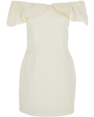 ROTATE BIRGER CHRISTENSEN Off-Shoulder Ruched Mini Dress - White