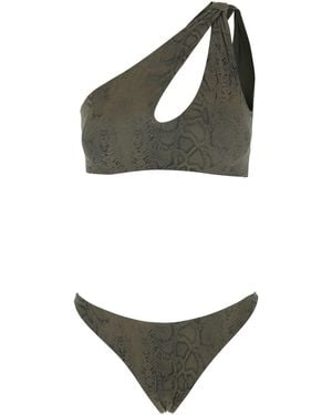 FEDERICA TOSI Bikini With All-Over Python Print - Metallic
