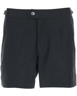 Tom Ford Swim Shorts With Side Strap Details - Black