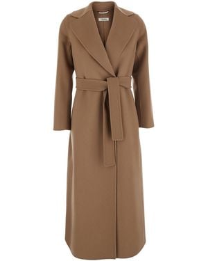 Max Mara Cappotto Poldo Con Collo A Revers E Maniche Lunghe - Marrone