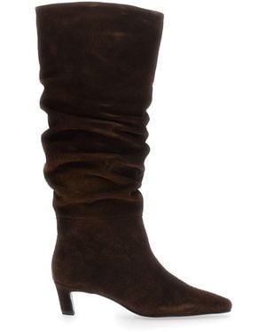 Alohas 'Kalila' Knee-High Boots With Square Toe And Low Heel In - Brown