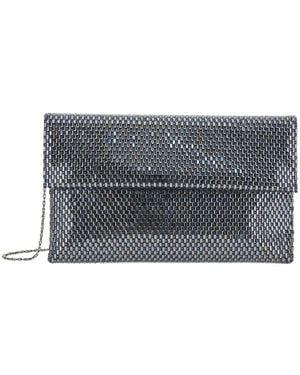 Twentyfourhaitch Clutch With Chain Shoulder Strap, Stones And A - Grey