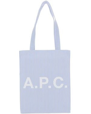A.P.C. 'Lou' Shoulder Bag With All-Over Striped Motif - Blue