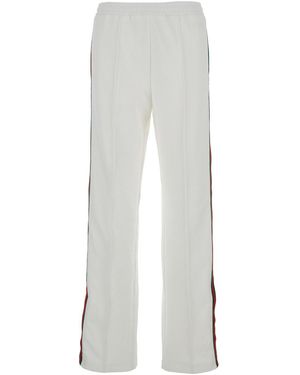 Gucci Pantalone Joggers Con Ricamo Logo E Dettaglio Web - Bianco