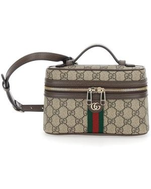 Gucci 'Ophidia' Mini Bag With Adjustable And Removable Strap And - Grey