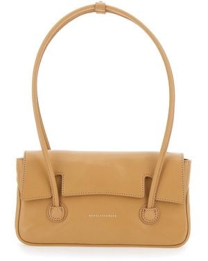 Marge Sherwood Shoulder Bag With Two Top Handles And Logo Letteri - White