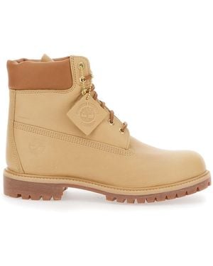 Timberland Water-Proof Boots With Logo Plate - Natural