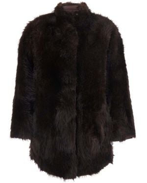 Urbancode Toscana Coat With Collar, Long Sleeves, Front Closure, Side - Black