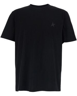 Golden Goose Crewneck T-Shirt With Star Detail On The Front - Black