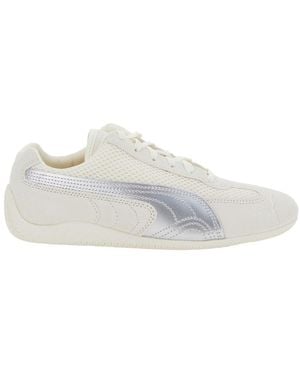 PUMA Low Top Trainers With Logo Patch - White