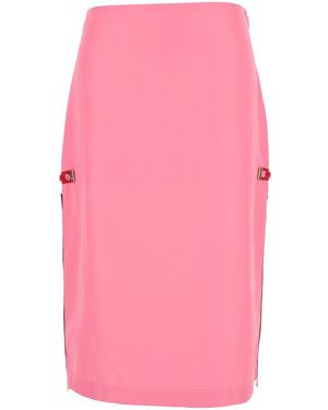 Fendi Gonna Midi A Tubino Con La Cintura Elastica Sul Retro - Rosa