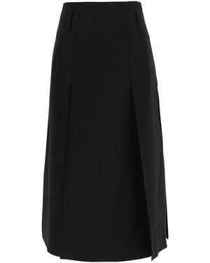 Le Plain Skirt With Insert Design And Hidden Closure - Black