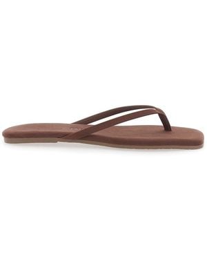 TKEES 'Lily' Flip-Flop Sandals With Square Toe - Brown