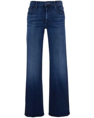 Mother 'The Mid Rise Mavin Sneak' Jeans With Belt Loops And Logo - Blue