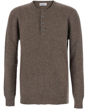 Roberto Collina Polo Shirt With Collar - Brown
