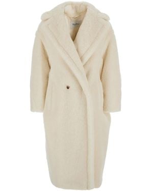 Max Mara Coat With Wide Classic Lapel - White