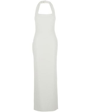 Solace London 'Ilona' Long Dress With Square Neckline - White