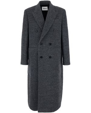 Tonywack Double-Breasted Coat With Classic Lapels - Black