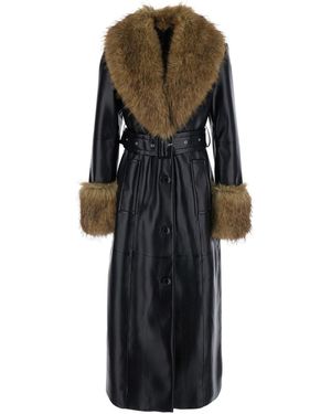 STAND Stella Coat Faux Leather Rich Grain - Black