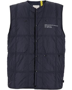 Moncler Genius Giubbotto 'Vaile' Smanicato Con Logo Lettering Sul Fron - Blu