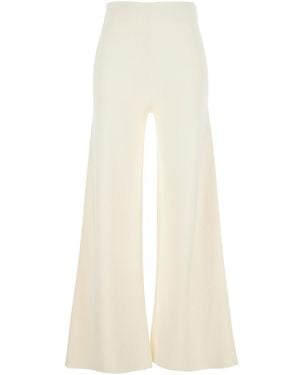 Max Mara Pure 'Strillo' High-Waisted Wide-Leg Trousers - White