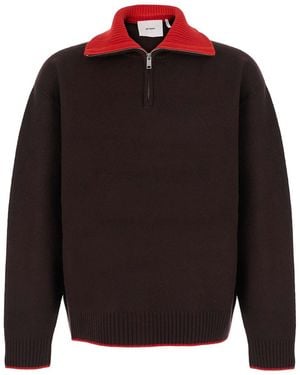 Axel Arigato Trace Half-Zip Jumper With Logo Patch And Zip Collar - Black