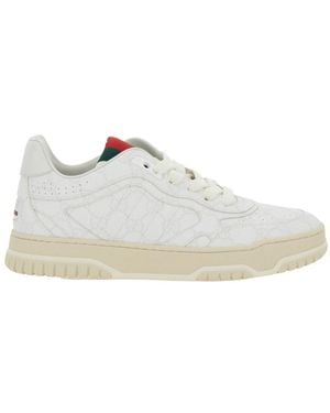 Gucci Sneaker Low Top 'Re-Web' Con Motivo Gg All-Over - Bianco