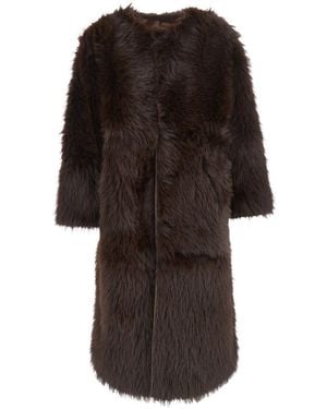 Urbancode Shearling With Hidden Front Fastening - Brown