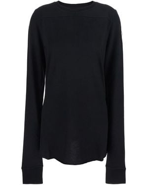 Rick Owens T-Shirt 'Girder' Crew Neck With Long Sleeves And - Black