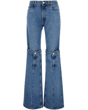 Coperni Light Jeans With Open Knee - Blue