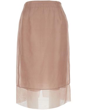 HUI 'Lantana' Skirt With Single Slit - Natural