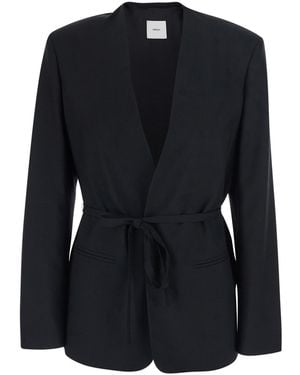 Grifoni Jacket With Front Closure And Side Pockets - Black
